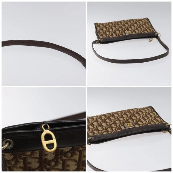 Christian Dior Trotter Canvas Shoulder Bag Brown Gold Auth BD543 - Picture 16 of 16